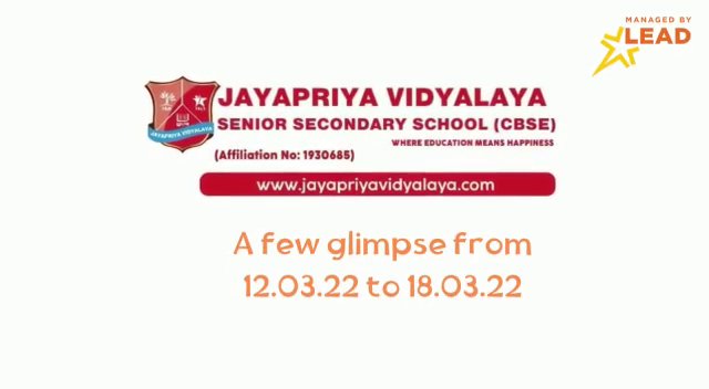 Weekly Glimpse of Jayapriya Vidyalaya